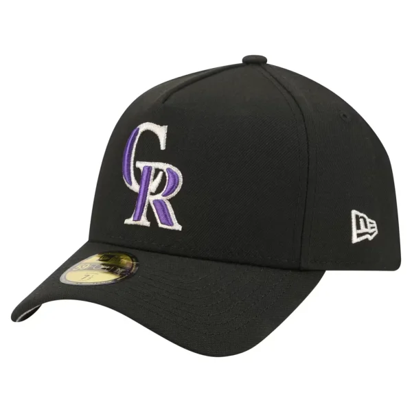 Colorado Rockies New Era A-Frame 59FORTY Fitted Hat - Black