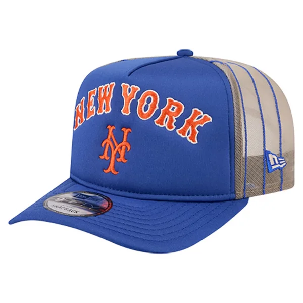 New York Mets New Era Vintage Arched Foam Front 9FIFTY A-Frame Adjustable Trucker Hat - Royal