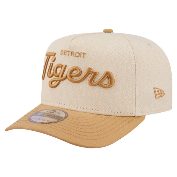 Detroit Tigers New Era Herringbone 9FIFTY A-Frame Snapback Hat - Cream