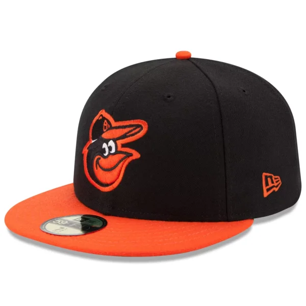 Baltimore Orioles New Era Road Authentic Collection On-Field 59FIFTY Fitted Hat - Black/Orange