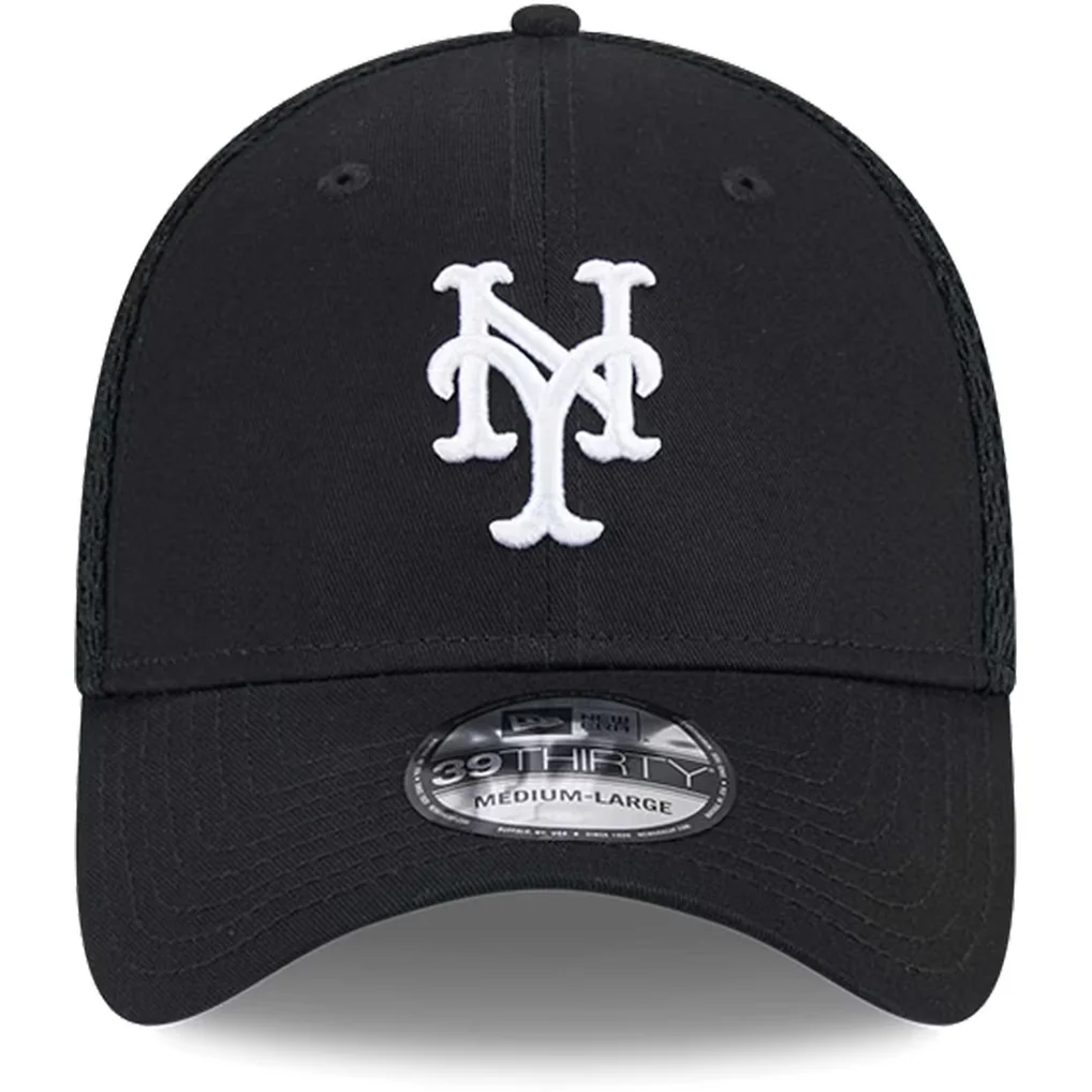 New York Mets New Era Neo 39THIRTY Flex Hat - Black/White – Photo 1 of 5
