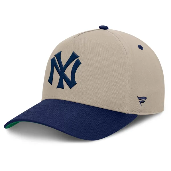 New York Yankees Fanatics Veteran A-Frame Adjustable Hat - Khaki/Na