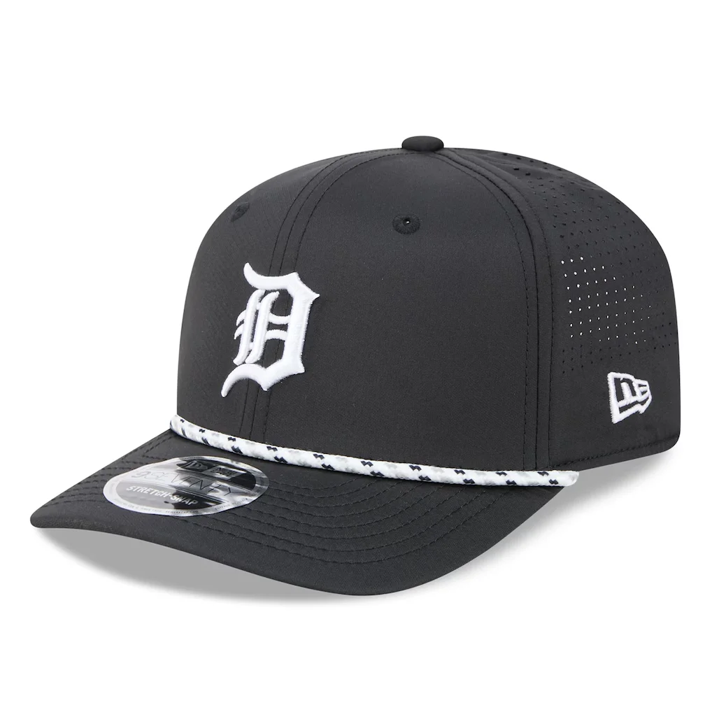 Detroit Tigers New Era Vented 9SEVENTY Rope COOLERA Adjustable Hat - Black – Photo 1 of 5