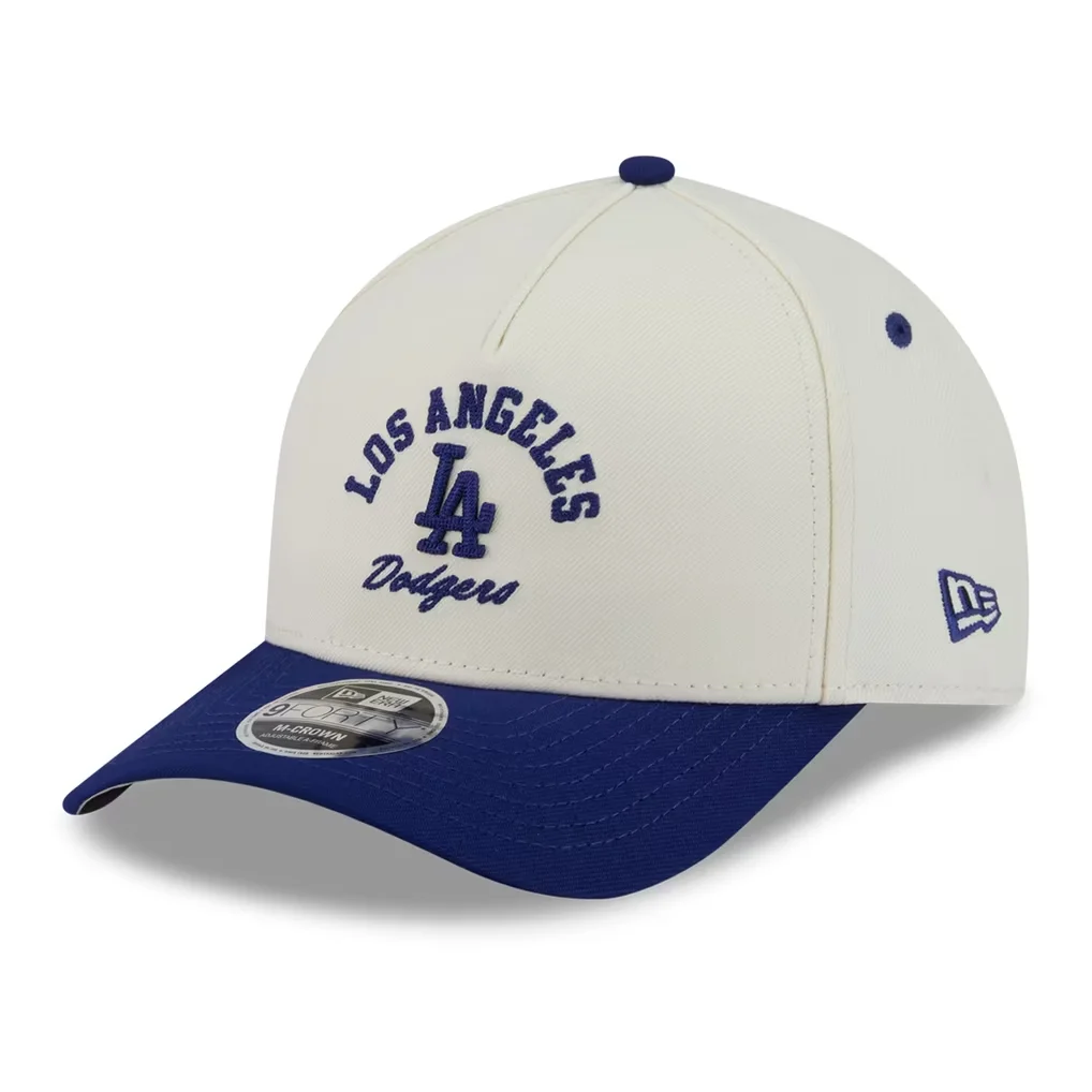 Los Angeles Dodgers New Era Arch 9FORTY A-Frame M-Crown Adjustable Hat - Natural/Royal – Photo 1 of 5