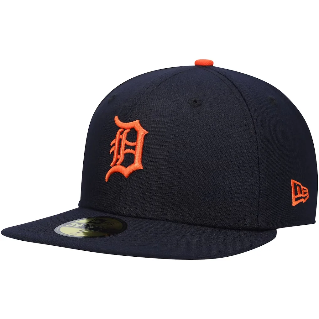 Detroit Tigers New Era Authentic Collection On-Field Road 59FIFTY Fitted Hat - Navy – Photo 1 of 6
