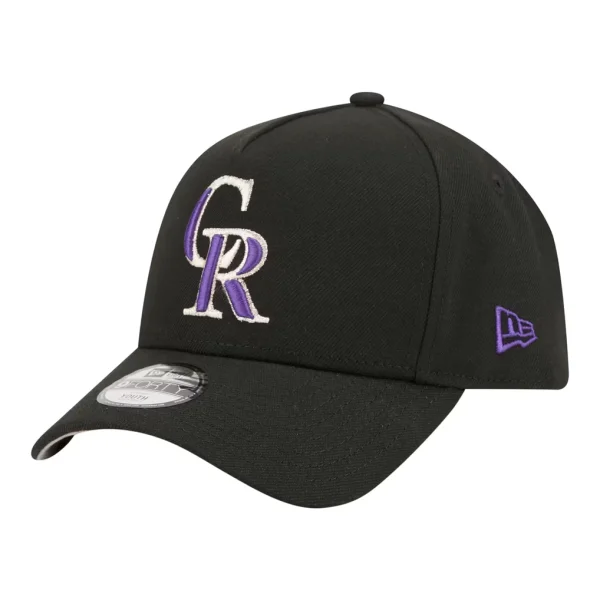 Colorado Rockies New Era Youth 9FORTY A-Frame Adjustable Hat - Black