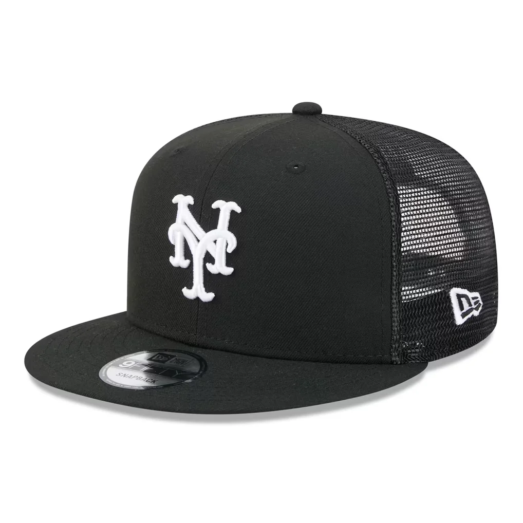 New York Mets New Era 9FIFTY Adjustable Trucker Hat - Black – Photo 1 of 5