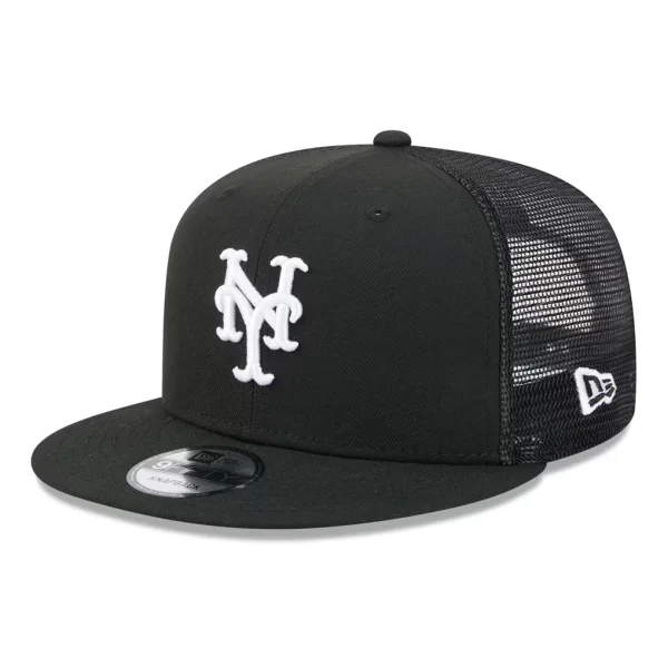 New York Mets New Era 9FIFTY Adjustable Trucker Hat - Black
