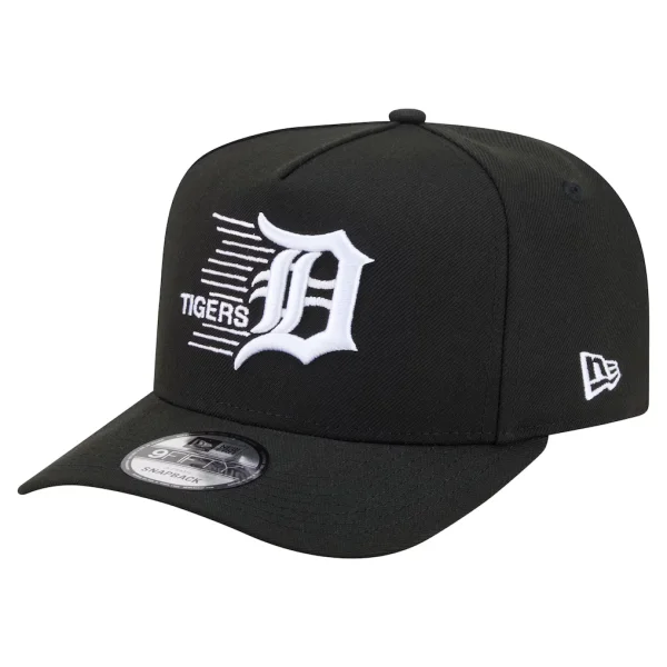 Detroit Tigers New Era Motion A-Frame 9FIFTY Snapback Hat - Black