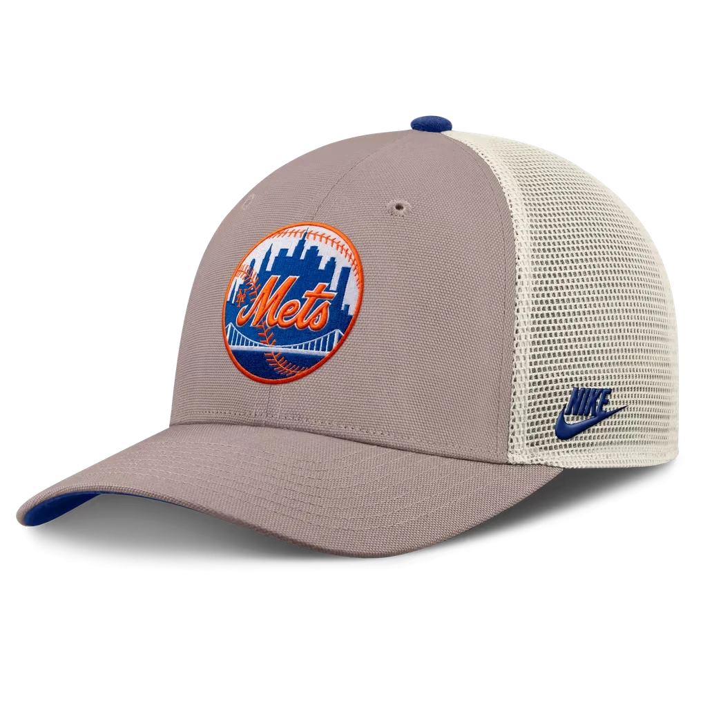 New York Mets Nike Cooperstown Rise Adjustable Trucker Hat - Khaki – Photo 1 of 3