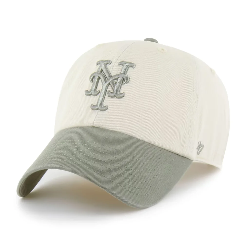 New York Mets '47 Unisex Two-Tone Fashion Clean Up Adjustable Hat - Natural/Olive – Photo 1 of 2