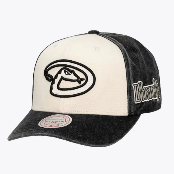 Arizona Diamondbacks Mitchell & Ness Unisex Snow Block Pro Crown Adjustable Hat - Cream/Black