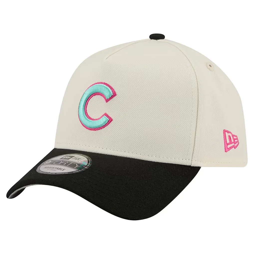 Chicago Cubs New Era Stadium Chrome 9FORTY A-Frame Adjustable Hat - Cream – Photo 1 of 7