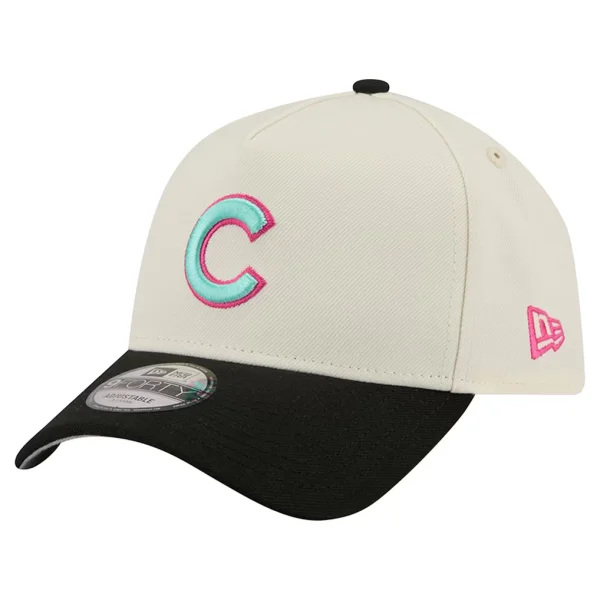 Chicago Cubs New Era Stadium Chrome 9FORTY A-Frame Adjustable Hat - Cream