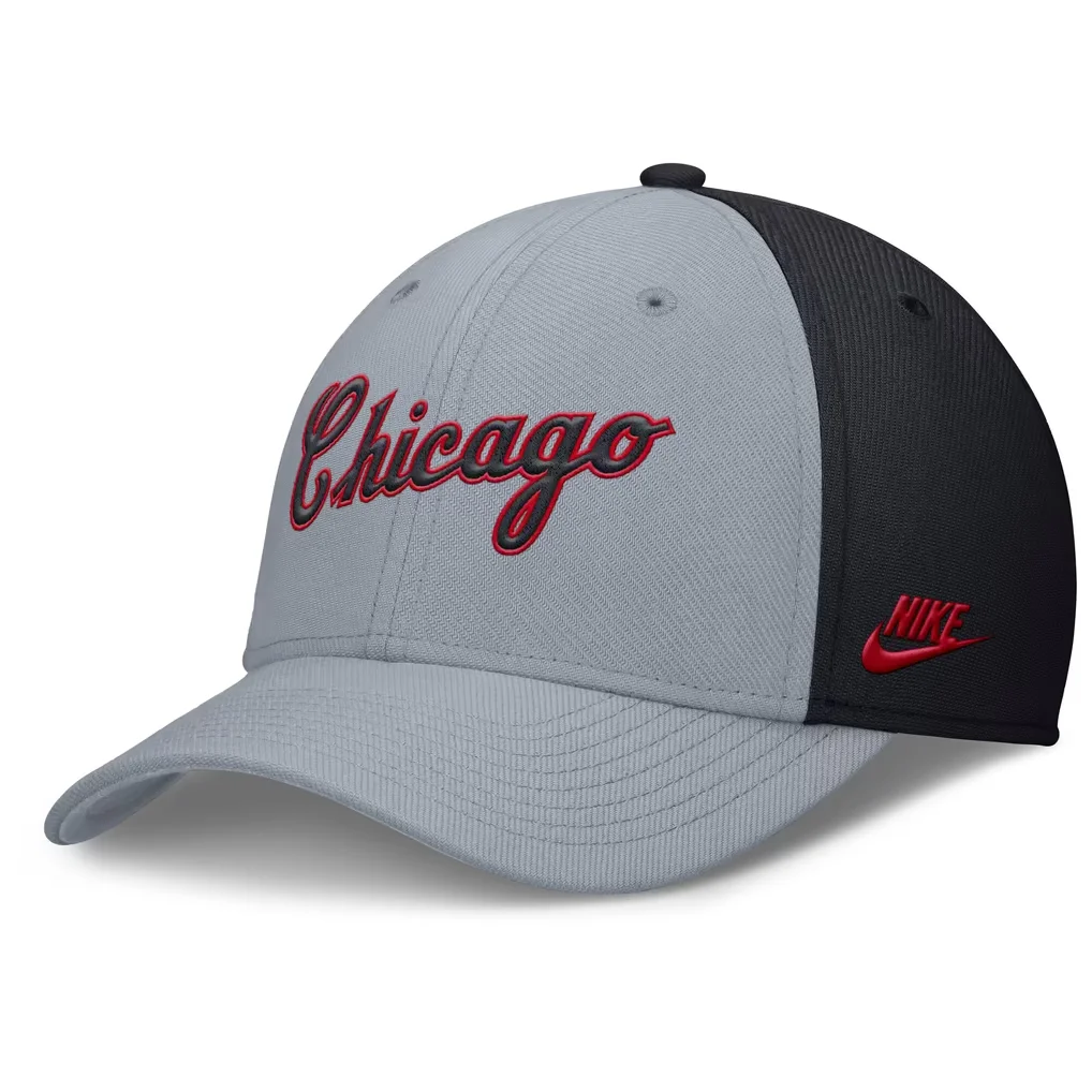 Chicago White Sox Nike Rise Swoosh Performance Flex Hat - Gray/Navy – Photo 1 of 4