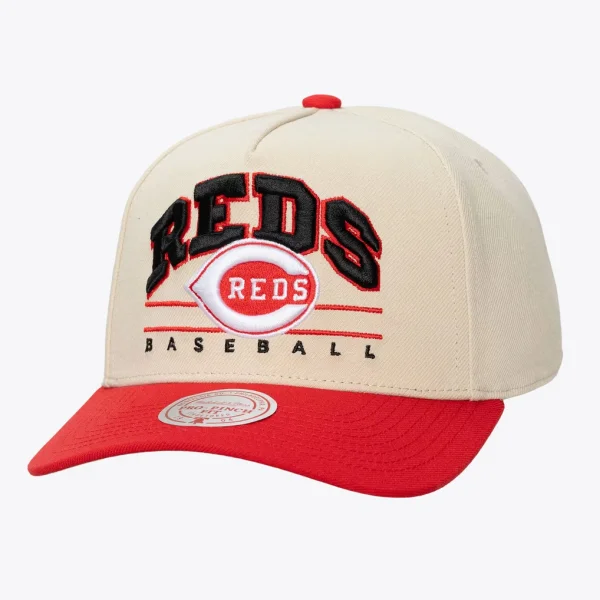 Cincinnati Reds Mitchell & Ness Unisex Retro Arch Pro Pinch Adjustable Hat - Cream
