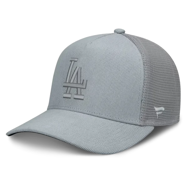 Los Angeles Dodgers Fanatics Corduroy Relief Trucker Adjustable Hat - Gray