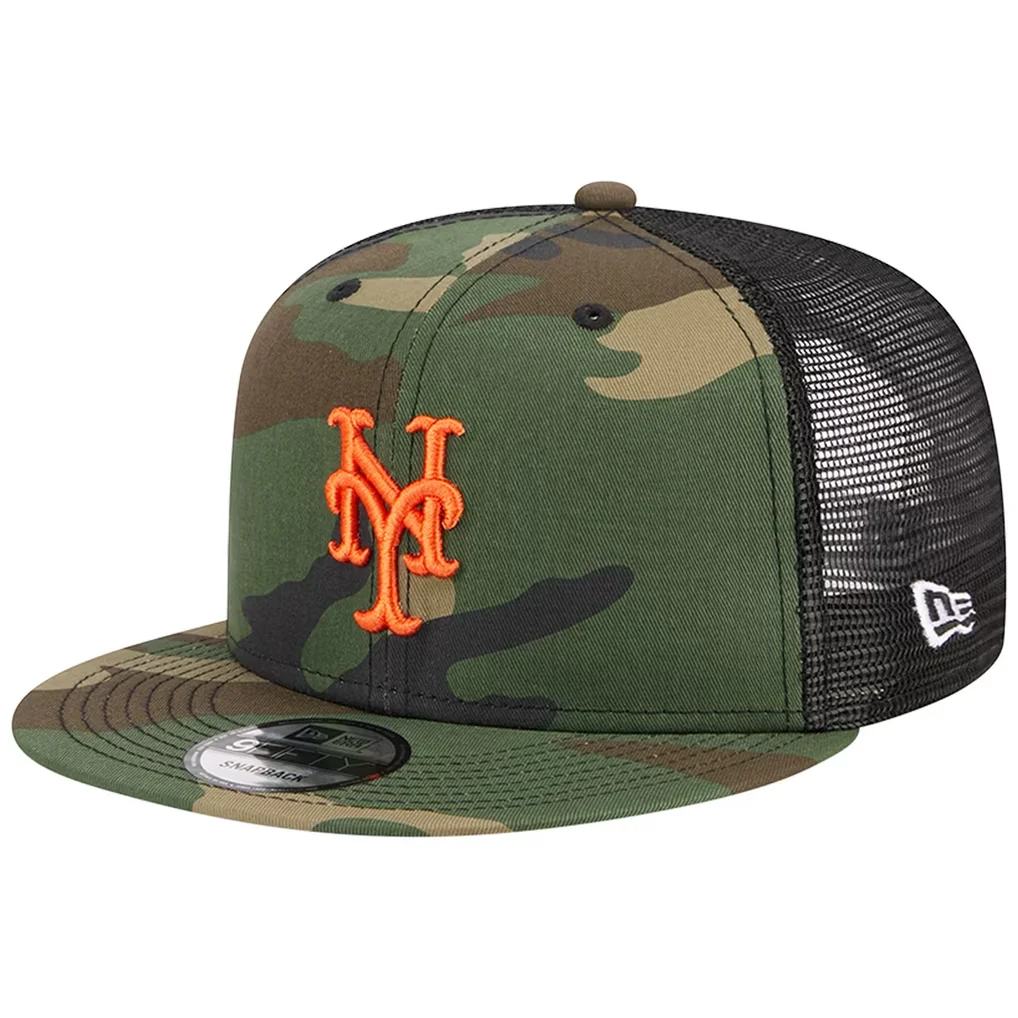 New York Mets New Era Woodland Camo Trucker 9FIFTY Snapback Hat - Camo – Photo 1 of 6