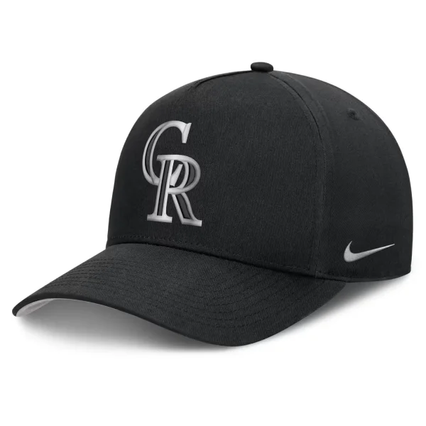 Colorado Rockies Nike Rise Dri-FIT A-Frame Adjustable Hat - Black
