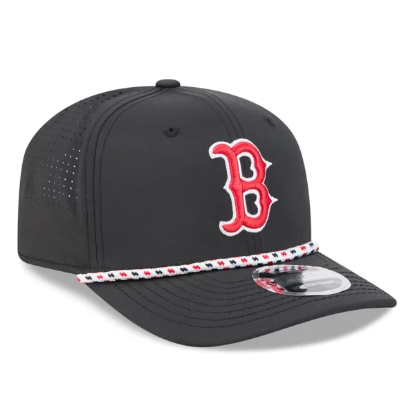 Boston Red Sox New Era Vented 9SEVENTY Rope Adjustable Hat - Black