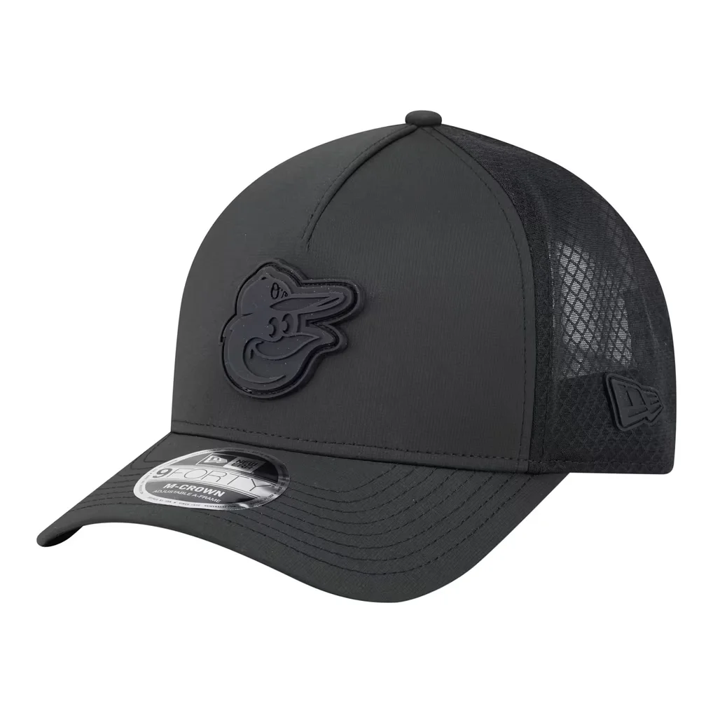 Baltimore Orioles New Era Badged M-Crown A-Frame 9FORTY Trucker Adjustable Hat - Black – Photo 1 of 6