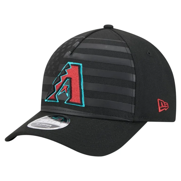 Arizona Diamondbacks New Era American Flag 9FORTY M-Crown A-Frame Adjustable Hat - Black