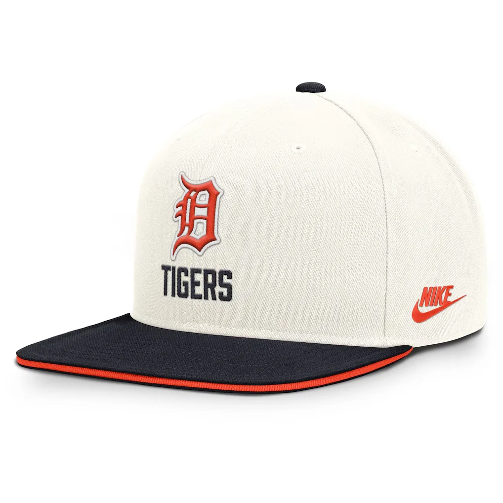 Detroit Tigers Nike Cooperstown Pro Dri-FIT Snapback Hat - Cream/Navy – Photo 1 of 5