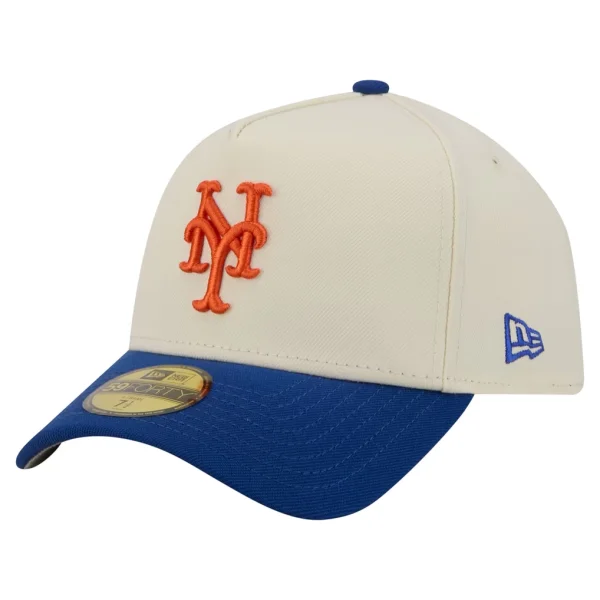 New York Mets New Era Chrome A-Frame 59FORTY Fitted Hat - Cream