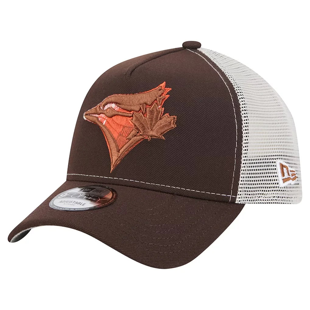 Toronto Blue Jays New Era Pumpkin Spice 9FORTY A-Frame Adjustable Trucker Hat - Brown – Photo 1 of 6