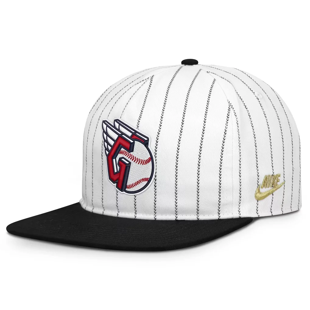 Cleveland Guardians Nike Cooperstown Collection Pro Adjustable Hat - White/Black – Photo 1 of 4