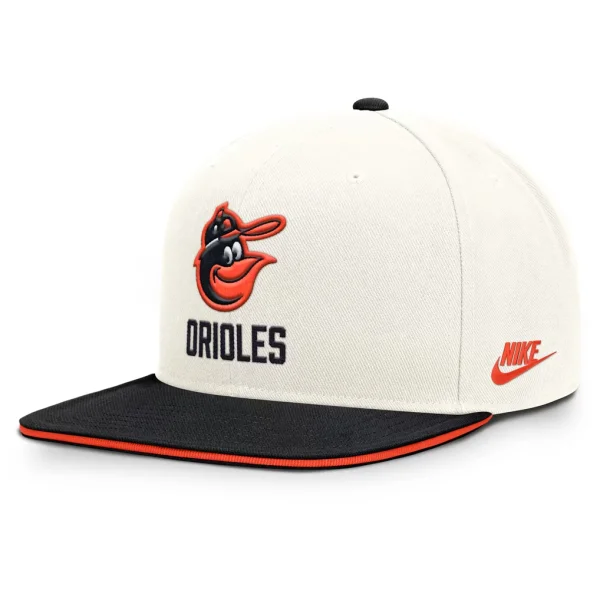 Baltimore Orioles Nike Cooperstown Pro Dri-FIT Snapback Hat - Cream/Black