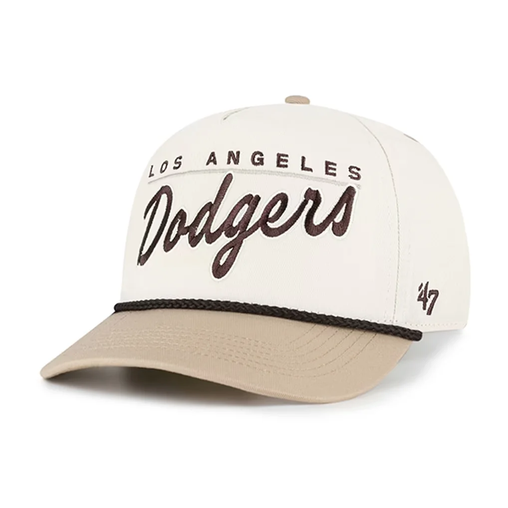 Los Angeles Dodgers '47 Neutral Terrain Hitch Rope Adjustable Hat - Natural/Tan – Photo 1 of 4