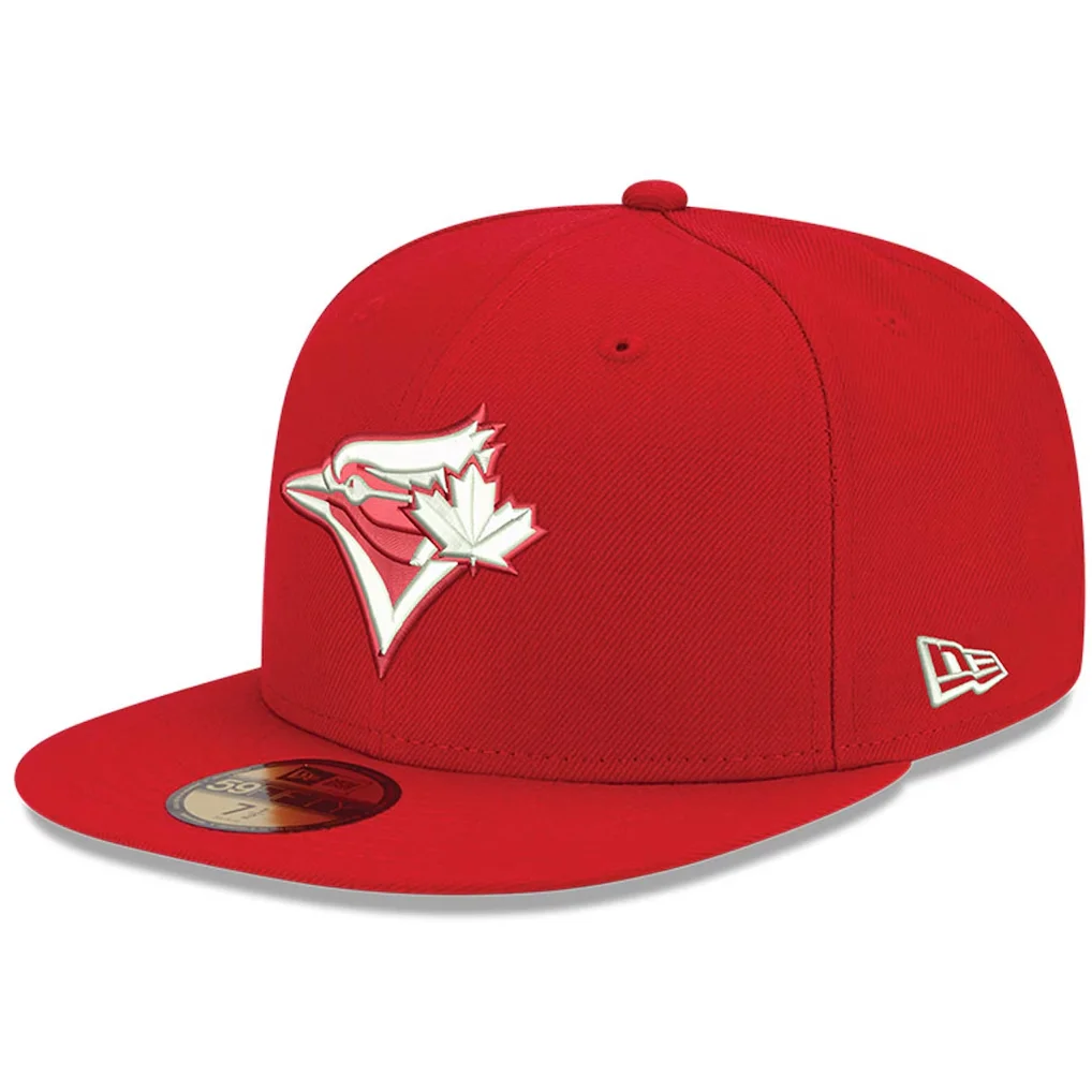 Toronto Blue Jays New Era White Logo 59FIFTY Fitted Hat -Red – Photo 1 of 5
