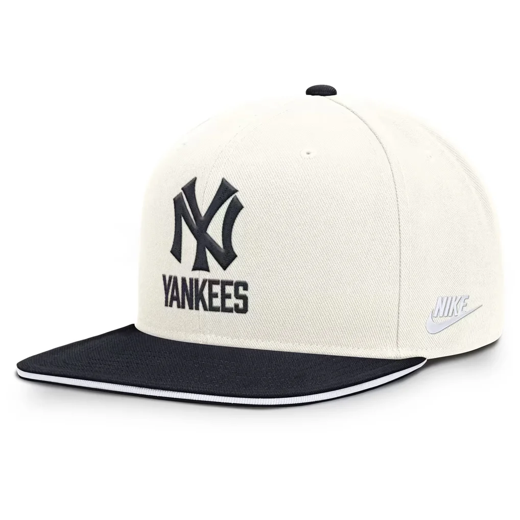 New York Yankees Nike Cooperstown Pro Dri-FIT Snapback Hat - Cream/Navy – Photo 1 of 5