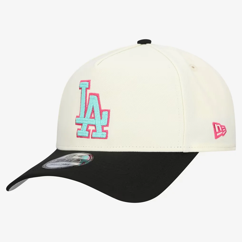 Los Angeles Dodgers New Era Stadium Chrome 9FORTY A-Frame Adjustable Hat - Cream – Photo 1 of 4