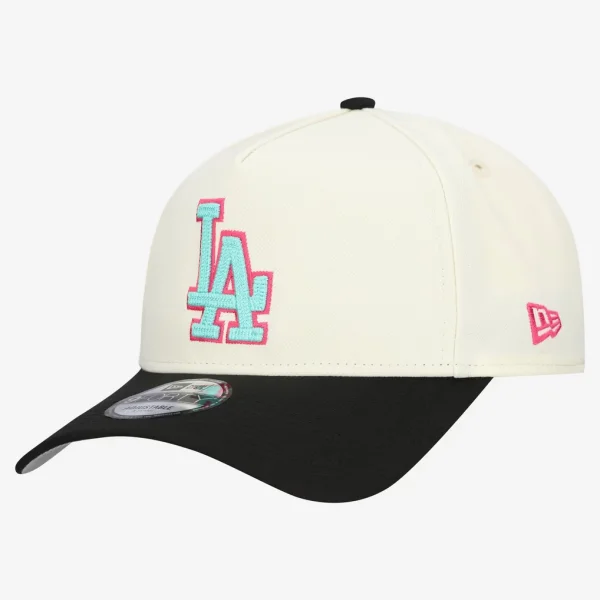 Los Angeles Dodgers New Era Stadium Chrome 9FORTY A-Frame Adjustable Hat - Cream