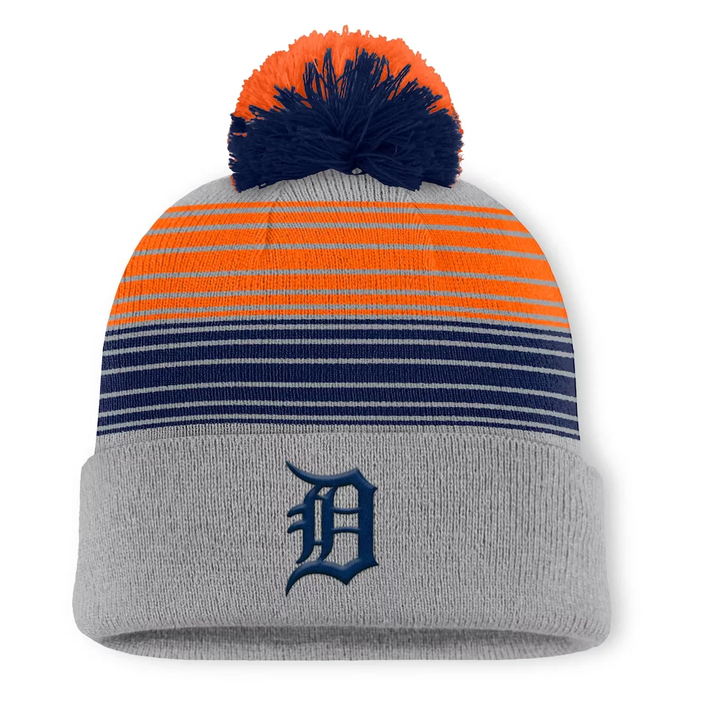 Detroit Tigers Fanatics Balk Cuffed Knit Hat with Pom - Gray – Photo 1 of 2