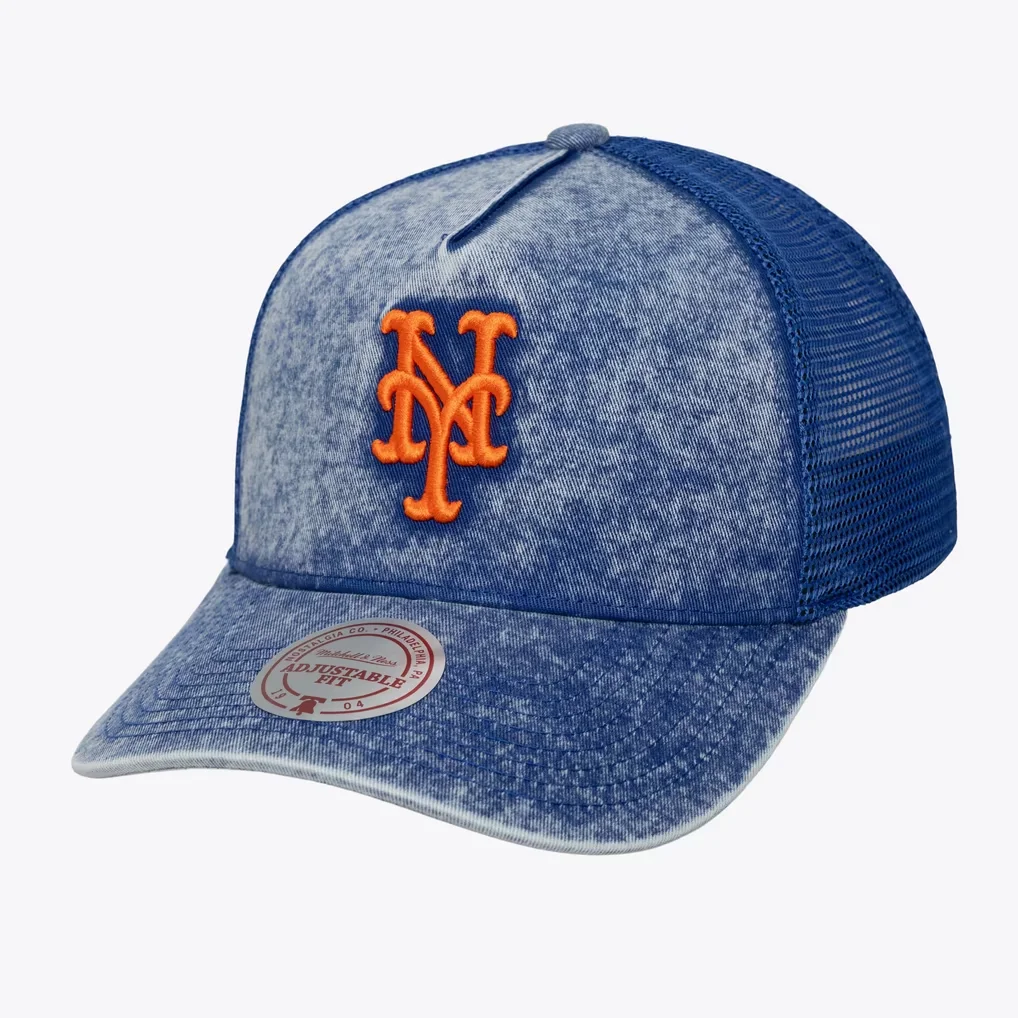 New York Mets Mitchell & Ness Unisex Gameday Adjustable Trucker Hat - Royal – Photo 1 of 3