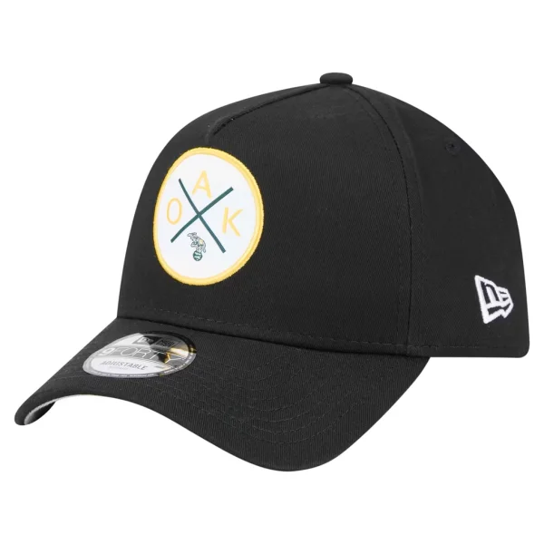 Oakland Athletics New Era 9FORTY A-Frame Adjustable Hat - Black