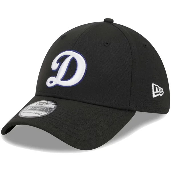 Los Angeles Dodgers New Era Logo 39THIRTY Flex Hat - Black