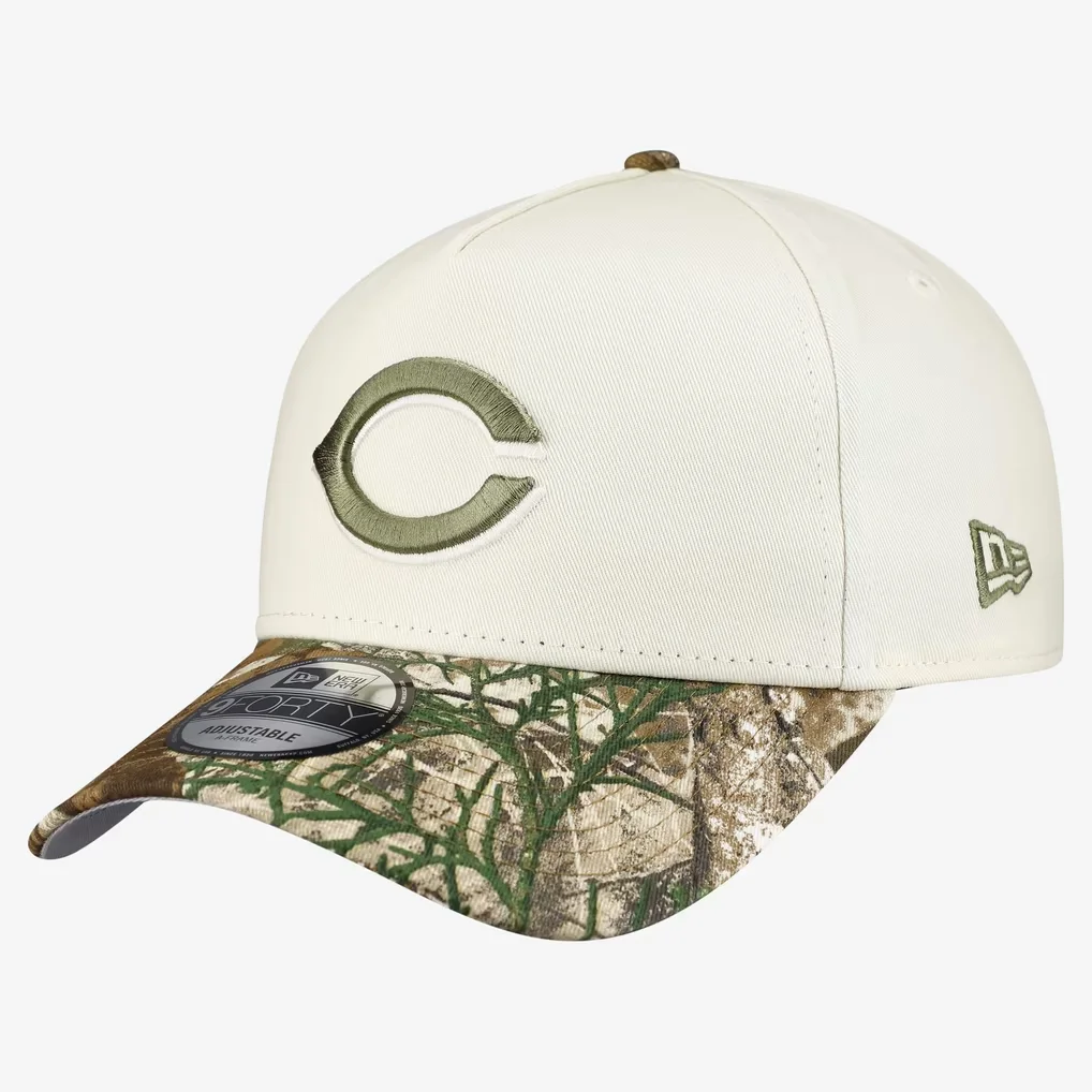 Cincinnati Reds New Era 9FORTY A-Frame Adjustable Hat - Cream/Realtree Camo – Photo 1 of 4