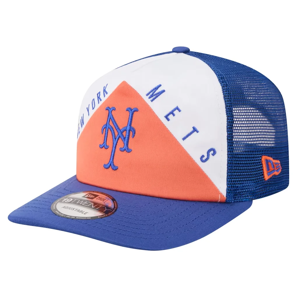 New York Mets New Era Retro Cut 19TWENTY Adjustable Trucker Hat - White/Royal – Photo 1 of 7