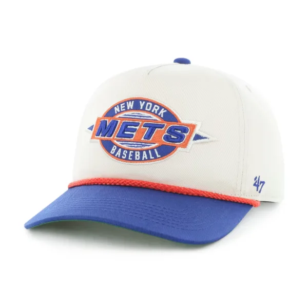 New York Mets '47 Youth Frame Out Hitch Adjustable Hat - Natural/Royal