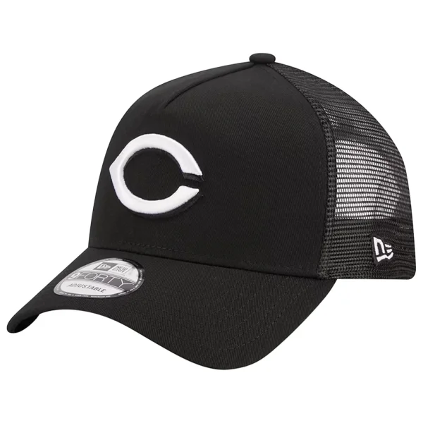 Cincinnati Reds New Era A-Frame 9FORTY Trucker Adjustable Hat - Black