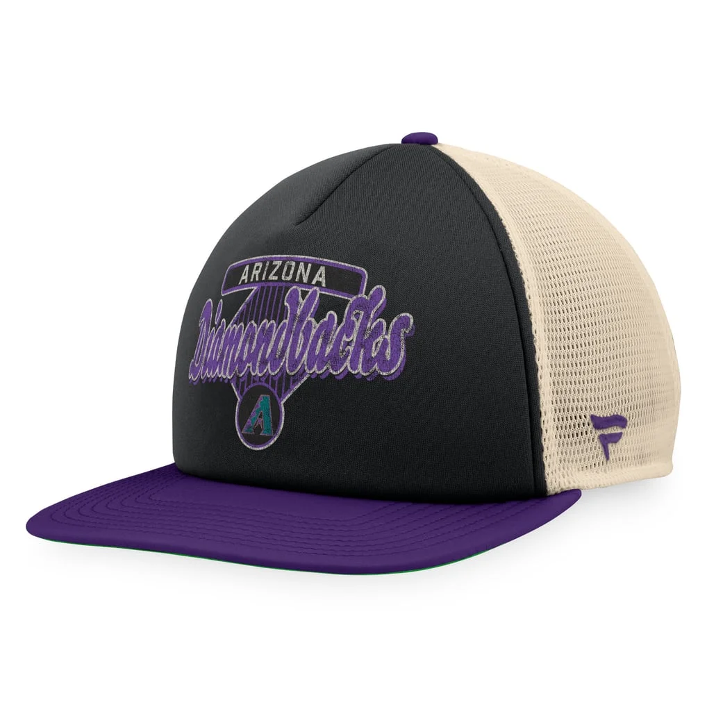 Arizona Diamondbacks Fanatics Cooperstown Collection Talley Foam Trucker Snapback Hat - Black/Purple – Photo 1 of 4