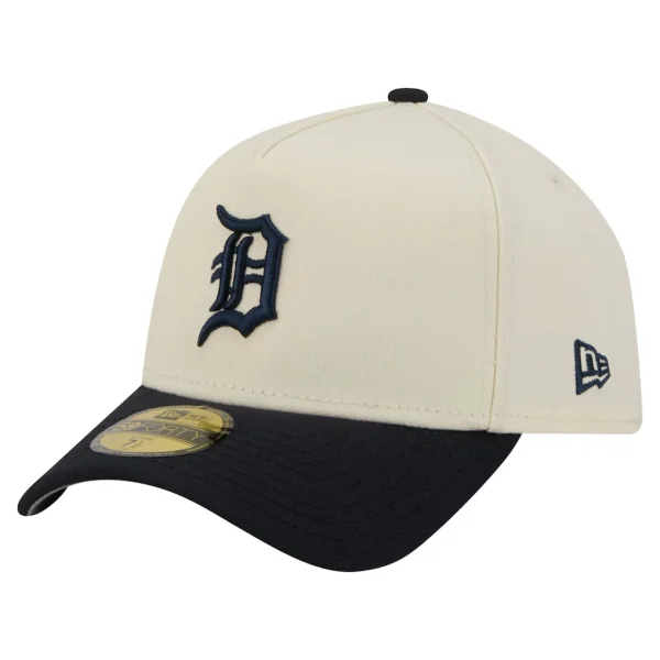 Detroit Tigers New Era Chrome A-Frame 59FORTY Fitted Hat - Cream