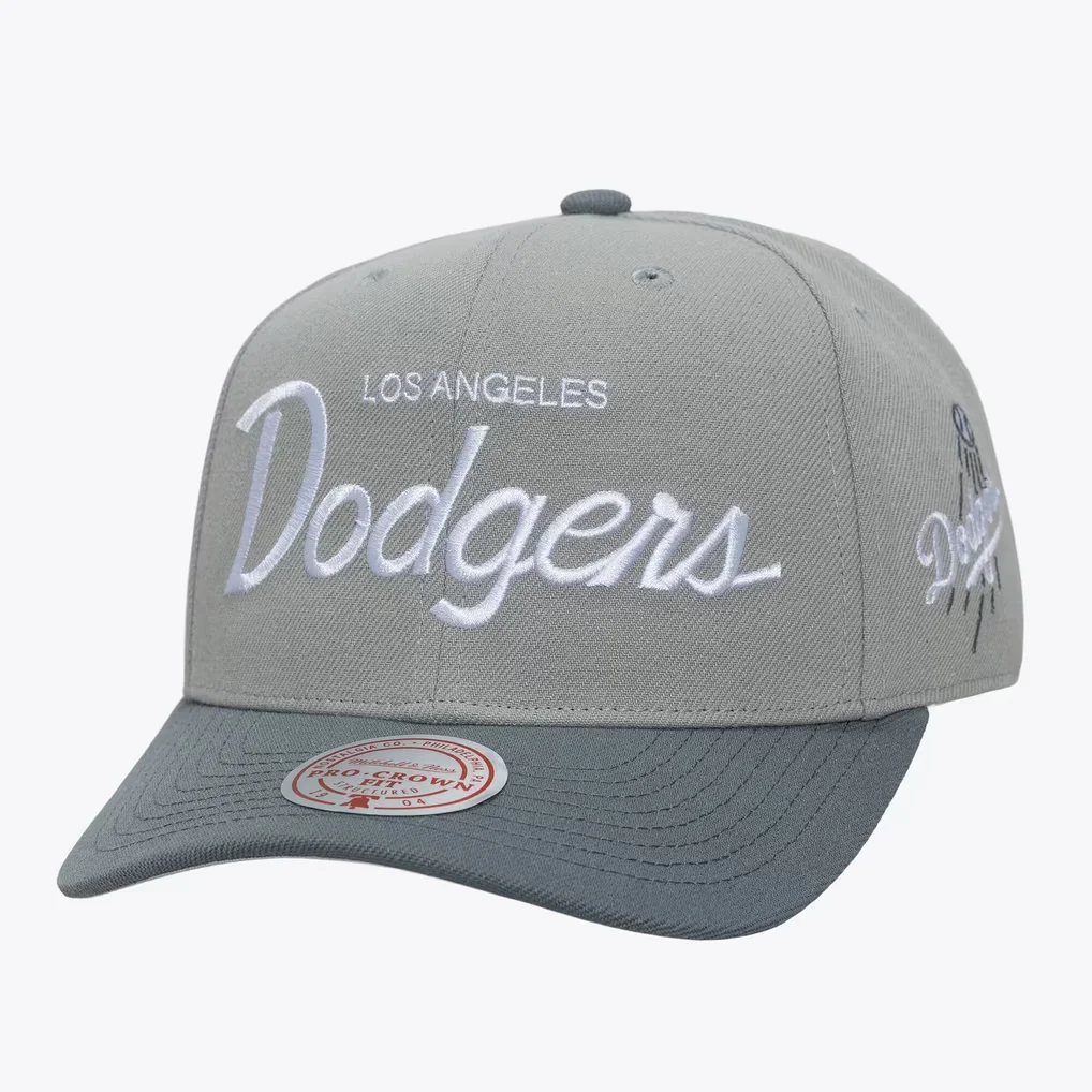 Los Angeles Dodgers Mitchell & Ness Thunderstorm Head Coach Pro-Crown Adjustable Hat - Gray – Photo 1 of 4