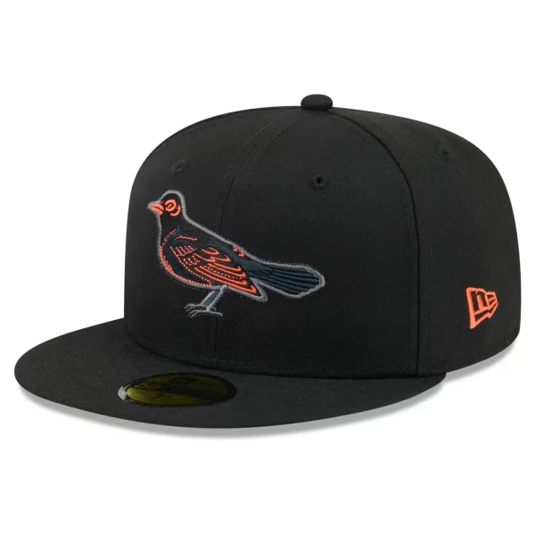 Baltimore Orioles New Era Color Pop 59FIFTY Fitted Hat - Black