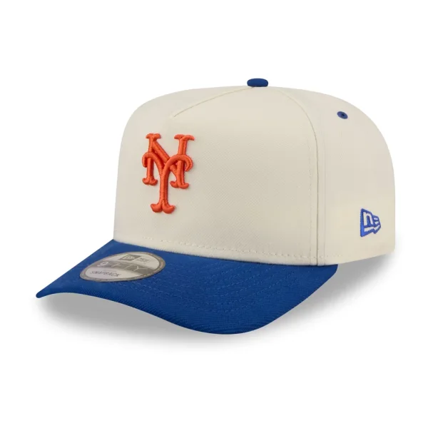 New York Mets New Era Rear Hit 9FIFTY A-Frame Snapback Hat - Cream
