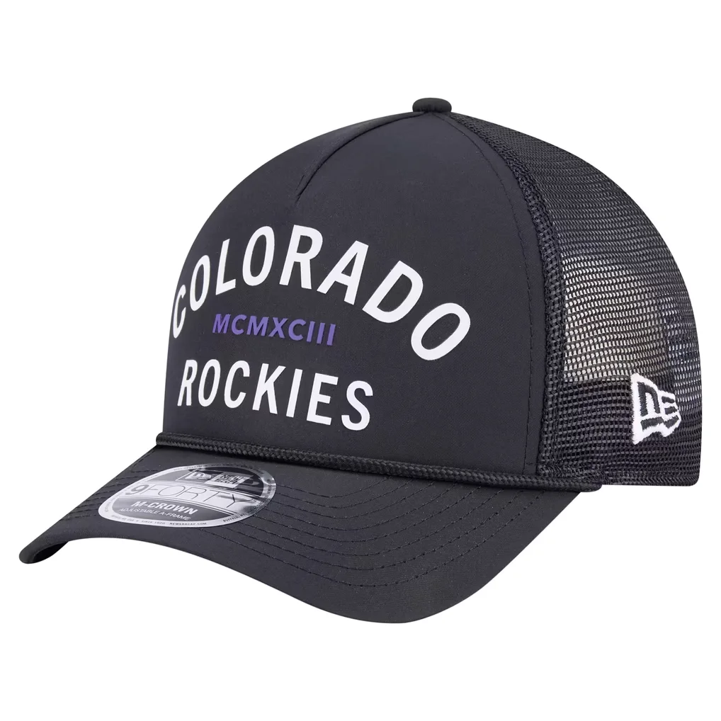 Colorado Rockies New Era Minimalist 9FORTY A-Frame Adjustable Hat - Black – Photo 1 of 6